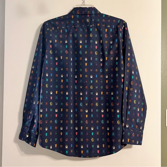 Beetle Print Half Button Down - Picture 2 of 4